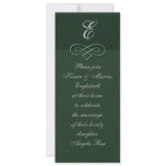 Elegant Green Monogram Invitations