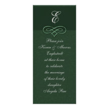 Elegant Green Monogram Invitations