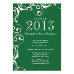 Elegant Green White Graduation Party Invitation invitations