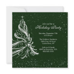 Elegant  Green & White Holiday Party Invitation