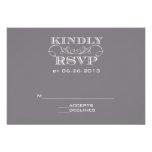 Elegant Grey RSVP Card Custom Announcements