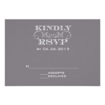 Elegant Grey RSVP Card Custom Announcements