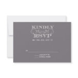 Elegant Grey RSVP Card Custom Announcements