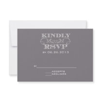 Elegant Grey RSVP Card Custom Announcements