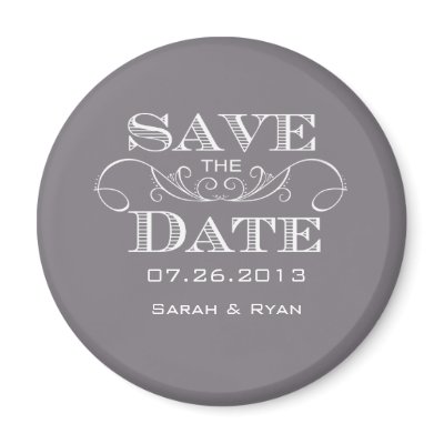 Elegant Grey Save the Date Magnet by antiquechandelier