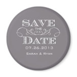 Elegant Grey Save the Date Magnet