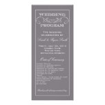 Elegant Grey Swirl Wedding Program Personalized Announcement