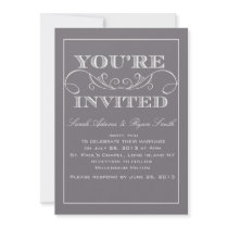 Elegant Grey Wedding Invitation
