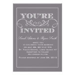 Elegant Grey Wedding Invitation
