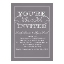 Elegant Grey Wedding Invitation
