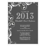 Elegant Grey White Graduation Party Invitation invitations