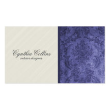 Elegant Grunge Damask - Blue Business Card
