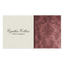 Elegant Grunge Damask - Red Business Card