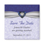 Elegant Heart Diamond Save the Date Magnet