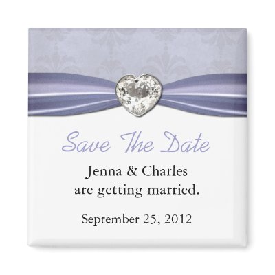 Elegant Heart Diamond Save the Date Magnet by DizzyDebbie