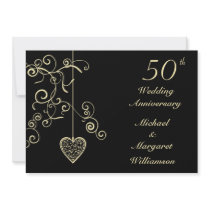 Elegant Heart Golden Wedding Anniversary
