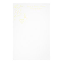 Elegant Heart Golden Wedding Anniversary Personalized Stationery