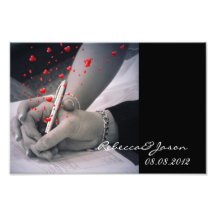 elegant hearts black white  vintage anniversary photo