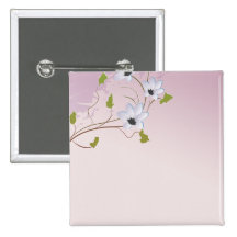 elegant hibiscus trionum floral design pinback buttons