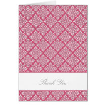 Elegant Honeysuckle Damask Thank You Card cards