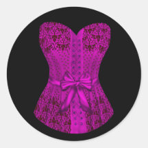 Elegant Hot Pink Corset Stickers