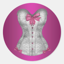 Elegant Hot Pink Corset Stickers