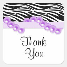 Elegant Hot Pink Pearls And Ribbon Zebra Print Sticker