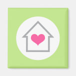 Elegant house with heart home magnet