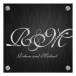 Elegant Initials with Diamonds Wedding Invites
