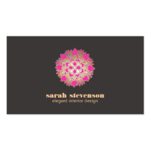 Elegant Interior Design Pink Lotus Business Card