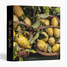 Elegant Italian Lemon Basket Amalfi Coast Lemons Vinyl Binders