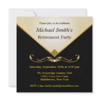 Elegant Ivory Gold Black Special Event Invitations