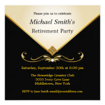 Elegant Ivory Gold Black Special Event Invitations