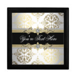 Elegant Jewel Black Damask Keepsake Gift Box
