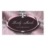 Elegant Jewellery Fashion Fleur de lis Pink Rose Business Card Templates