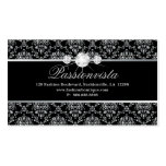 Elegant Jewelry Diamonds Silver Black Damask Business Card Template