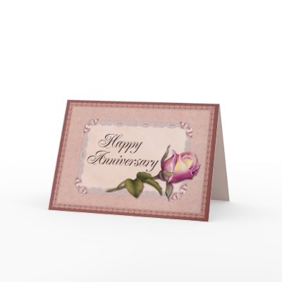 Elegant Lace Anniversary Greeting Card by RainbowCards