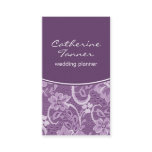 Elegant Lace Business Card, Eggplant