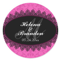 Elegant Lace & Damask Monogram Wedding Seals