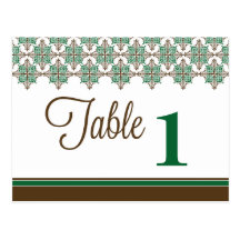 Elegant Lace Reception Table Number Placecards Post Card