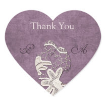 Elegant Lace Texture Lovers Thank You Wedding Stic