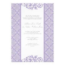 Elegant Lavender Damask Wedding Invitation invitations