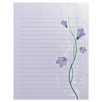 elegant lavender floral wedding lined paper letterhead