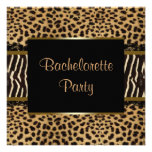 Elegant Leopard Zebra Bachelorette Party Custom Invite