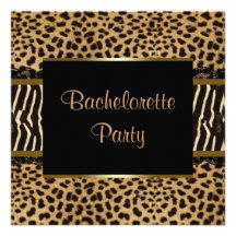 Elegant Leopard Zebra Bachelorette Party Custom Invite