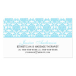 Elegant Light Blue Damask Pattern Business Card Templates
