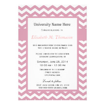 Elegant light cherry chevron graduation ceremony personalized announcements