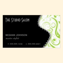 Elegant Lime Swirly Swirl Business Card Template business cards