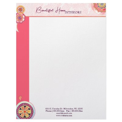 Elegant Lotus Motifs Business Letterhead by daphne1024