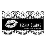 Elegant Makeup Artist Business Cards Damask